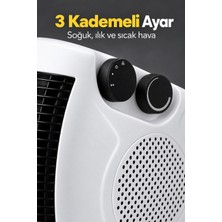 OtoTech Elektrikli Fanlı Isıtıcı Soğuk Ilık ve Sıcak Hava Seçenekli