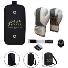 Legacy Kick Boks Eldiveni Muay Thai 3'lü Set ve Eldiven Taşıma Çantalı Beyaz 10 Oz