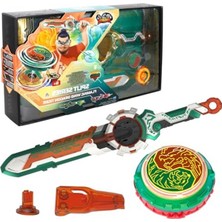 - Spinning Top Boys, Battle Tops Launcher, Beyblade Nado, Metal Oyuncak, 5+ Yaş, Bölünmüş Seri - Alevli Rüzgar Ejderha Kaplanı, Yeşil