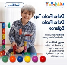 12 Adet Renkli Ahşap Top Seti, Magly Ball Pack ile Eğlenceli Oyun