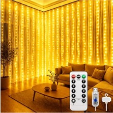 300 LED 3X3M Kumandalı Peri Perde Led, Yılbaşı Oda Dekoru