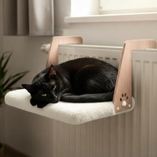 Gobypet Peluş Kalorifer Petek Radyatör Yatağı – Geniş Tasarım, Kedi ve Köpek Uyumlu (Beyaz)