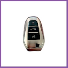 Bezos Peugeot 208-308-508-2008-3008-5008 Anahtar Uyumlu Silikon Oto Anahtar Kumanda Kabı Kılıf Füme Bzoshb