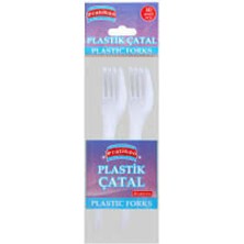 Hilera Plastik Çatal Seti - 10'lu Paket - Beyaz Renk - Kullan At Çatal