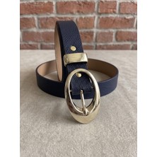 EBG Fashion Gold Oval Tokalı Vegan Deri Kadın Kemer – Pantolon ve Ceket Kemeri