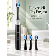 TeknoKapsül Günlük Ağız Bakımı Için Şarj Edilebilir 5 Modlu Siyah Elektrikli Diş Fırçası