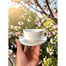 Die Grup 6 Kişilik Porselen Çay Fincanı Beyaz 220ML