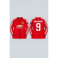 Elif Spor Giyim Manchester United Ibrahimovic 9 Kırmızı Uzun Kollu Forma