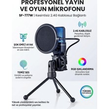 Die Grup SF-777W 2.4g Kablosuz Profesyonel Rgb Aydınlatmalı Gaming Mikrofon