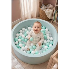 Die Grup Bubble Pop 150 Toplu Mint Top Havuzu, 85 cm Çap, Beyaz-Şeffaf-Mint Renkli