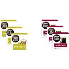 Die Grup Nescafe Dolce Gusto Cappuccino 16 Kapsül 186.4 G x 3 ve Nescafe Dolce Gusto Americano 16 Kapsül 136 gr x 3