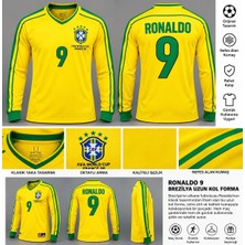 Elif Spor Giyim Brezilya Ronaldo 9 Sarı Uzun Kollu Forma