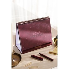 Die Grup 2027 Yılı Spiralli Masaüstü Planlayıcı Takvim Bordo - 21X15 cm