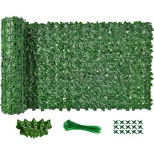 Die Grup Yapay Sarmaşık Çit Taraması 3 M x 1 M Yapay Çit Rulosu, Gizlilik Çit Ekranı, Bahçe Balkonu Için Yapay Çit Taraması, Dış Mekan 100 Adet Zip Bağları, 1m x 3m