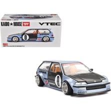 Die Grup KHMG179 Honda Civic Ef Kaido Rulet V1 Mavi Metalik Karbon Kaput ve Kapılar Tarafından Tasarlanan Jun Imai House Özel 1-64 Ölçekli Diecast Model Araba