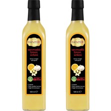 Die Grup Sarımsaklı Limon Sirkesi 500 ml x 2 Adet Doğal Fermantasyon Içilebilir Katkısız Cam Şişe