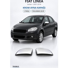 Trobus Fiat Linea 2007-2018 Uyumlu Krom Ayna Kapağı 2 Parça Paslanmaz Çelik