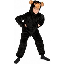 Gümrük Bey My Other Me 204359 Şempanze Çocuk Kostümü Kapüşonlu Peluş Tulum 3-4 Yaş