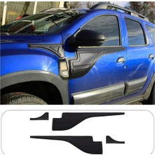 Trobus Dacia Duster 2018-2024 Uyumlu Yarasa Model Kapı Çamurluk Dodiği 4 Parça Abs Mat Siyah