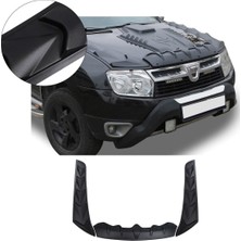 Trobus Dacia Duster 2010-2017 Uyumlu Dragon Pack Kaput Koruma 3 Parça Abs Mat Siyah