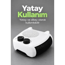 Aydogan's Elektrikli Fanlı Isıtıcı Bakır Sargılı Motorlu Beyaz