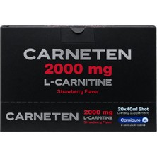 Carneten 2000 mg L-Carnitine L-Karnitin - Carnipure - 20 x 40 ml Shot - Çilek Aromalı