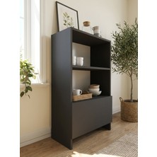 Modern Çok Amaçlı Dolap, Kapaklı ve Raflı Kitaplık, Salon ve Mutfak Dolabı - K7501-4