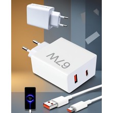 67W Hızlı Şarj Adaptörü Uzun Ömürlü Beyaz