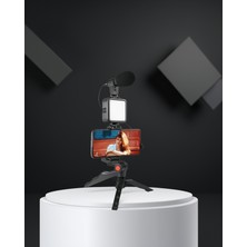Video Çekim Kiti Tripod LED Işık Harici Mikrofon ve Bluetooth Kumanda