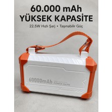 Kablolu Kamp ve Seyahat Için 60000 Mah Powerbank 22.5W Hızlı Şarj Acil Durum