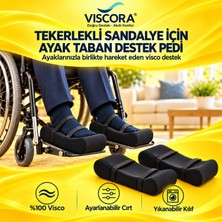 Viscora Tekerlekli Sandalye Için Visco Ayak Taban Destek Pedi 2’li – Ayağa Takılan, Ayarlanabilir Cırtlı