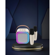 Bluetooth Karaoke Hoparlör Renkli LED Işıklı Type-C Şarjlı