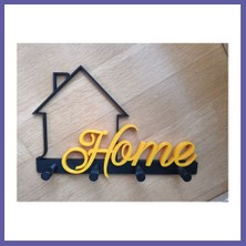 Nida Home Yazılı Anahtar Askısı Iki Parçalı Dekoratif Duvar Anahtarlığı Nıda