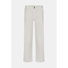 Denim Trip Relaxed Straight Fit Beyaz Kadın Jean Pantolon