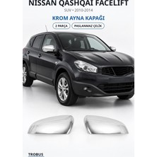 Trobus Nissan Qashqai Facelift 2010-2014 Uyumlu Krom Ayna Kapağı 2 Parça Paslanmaz Çelik