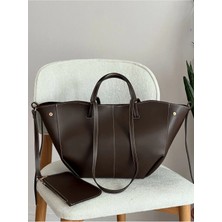 Nura Kahverengi Kadın Polen El ve Omuz Pinterest Çantası