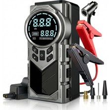 Tr Akü Takviyeli Lastik Şişirme Hava Kompresörü, 150 Psı Güçlü Hava Basıncı, 8000 Mah Uzun