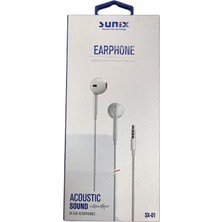 Tr Sunix Sx-01 Kulak Içi Kulaklık, Akustik Ses, 3.5mm Jack, Beyaz, Kablolu