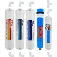 Tr 332 Aquanature Kapalı Kasa Su Arıtma Cihazı 5 Li Inline Filtresi Seti 5 Aşamalı & Kuno Membr