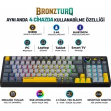 Tr MK1141 Rgb Antı-Ghostıng 3n1 (Wired + 2.4g + Bluetooth) Orange Swıtch Mekanik Klavye