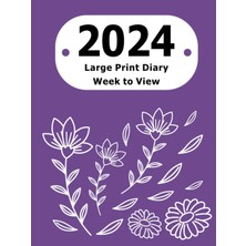 Tr 2024 Week To View Diary: Large Print (Purple Floral Hardcover) - 8.25 x 11 | Week To View | Simpl