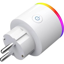 Tr Fsm-2 Rgb Işıklı Akım Korumalı Akıllı Priz - 2.4g Wifi, Tuya App Destekli, Zaman Ayarlı V