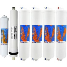 Tr Omnipure K56 Serisi 6'li Inline Filtre Seti 75 Gpd Membranlı Ro Su Arıtma Cihazları Için