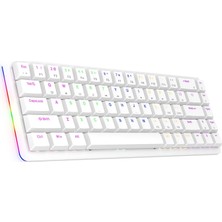 Tr Rebel Beyaz Low Profile Red Swıtch Us Layout Rainbow Mekanik Gaming Oyuncu Klavye