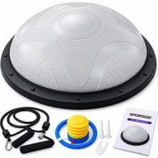 Tr Yarım Küre Denge Topu 46 Cm, Pilates Balance Trainer, Direnç Lastikli ve Pompalı Bosu Tipi De