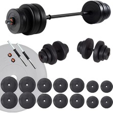 Tr Spor 85 kg Halter Seti ve Dambıl Seti Ağırlık Fitness Seti