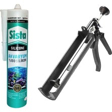 Tr Sista Akvaryum Silikonu, 340 Gr, Şeffaf, Silikon Tabancası ile
