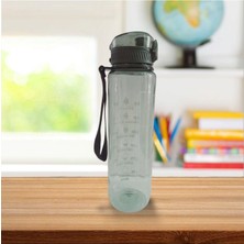 Tr Motivasyonel Şeffaf Sporcu-Öğrenci Su Matarası 1000 Ml, Haki Yeşil