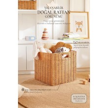 Tr Çocuk Odası Yıkanabilir Bej Pp Rattan Sepet 33 x 33 x 33 cm