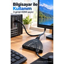Elektronikçim HDMI Giriş Seçici Bilgisayar ve Oyun Konsolu Bağlantısı
